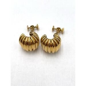 Napier Vintage Earrings Gold Tone Clips Clip Ons Estate